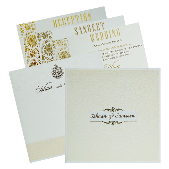 White Pattern Box Wedding Card-King of Cards