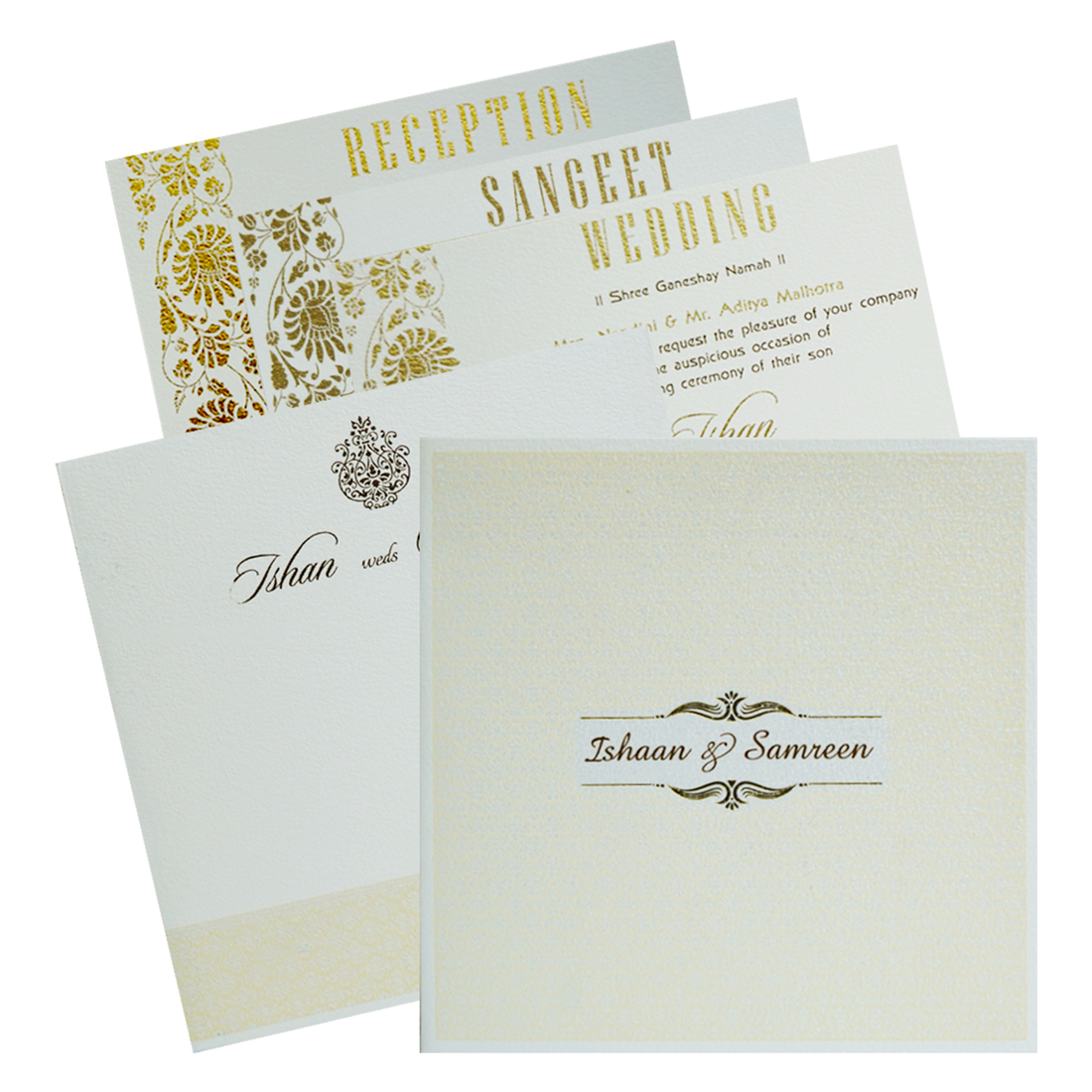 White Pattern Box Wedding Card-King of Cards