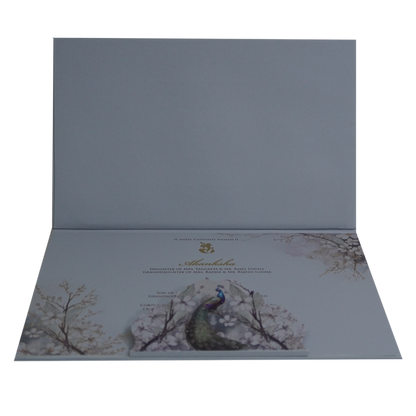 Grey Padded Marriage Invitation Card-King of Cards