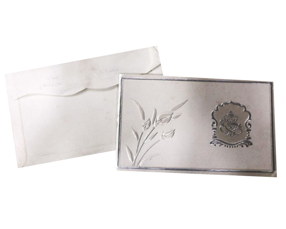 Silver Ganesha Invitation Card-King of Cards