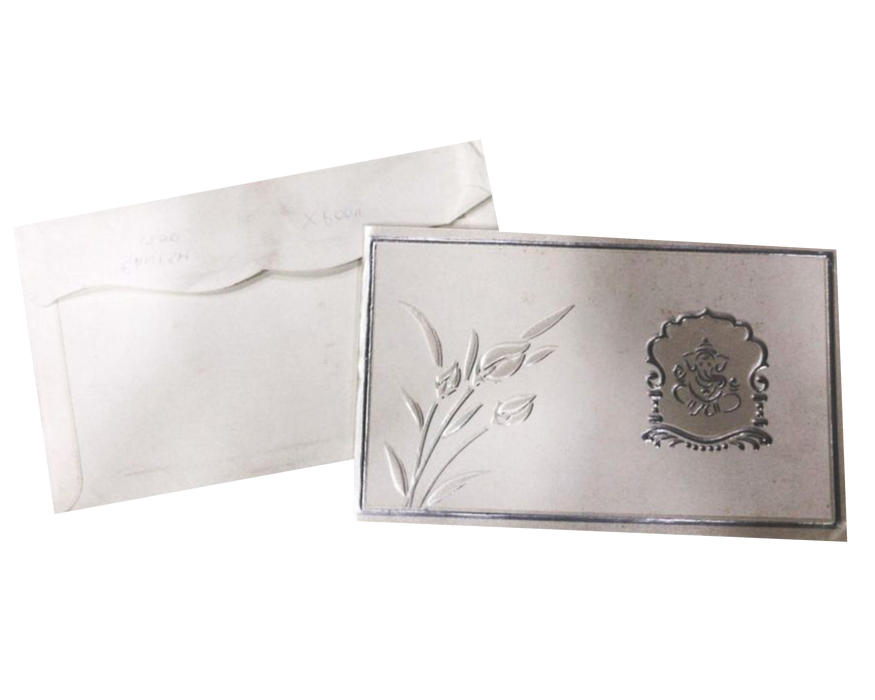 Silver Ganesha Invitation Card-XP004