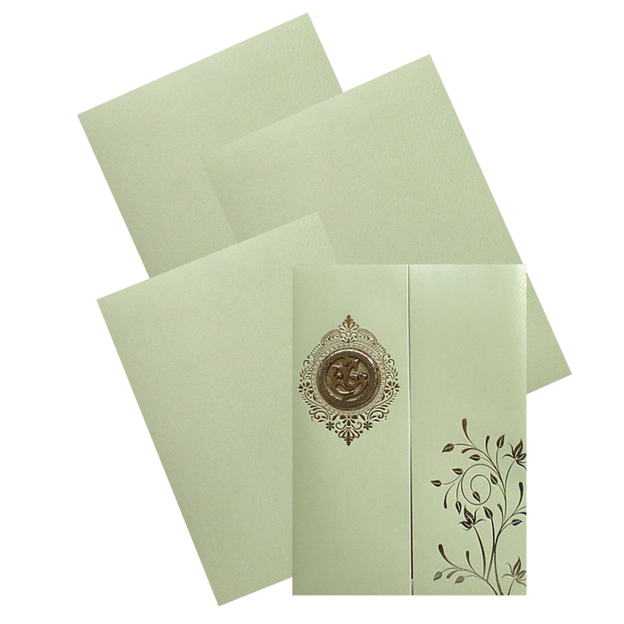 Olive Green Door texture Sheet Wedding Card-King of Cards