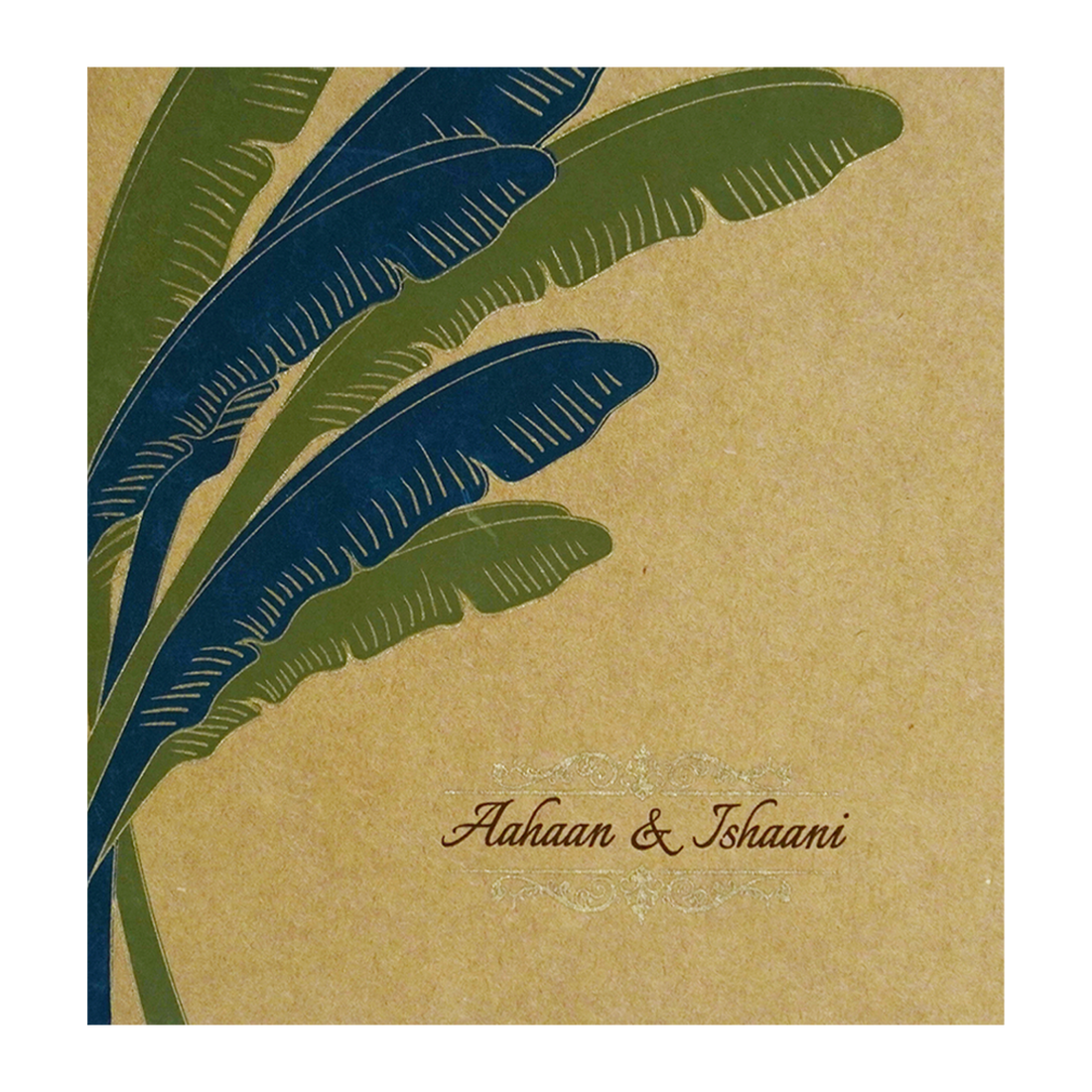 Brown Banana Leaf Invitation-KRC30210