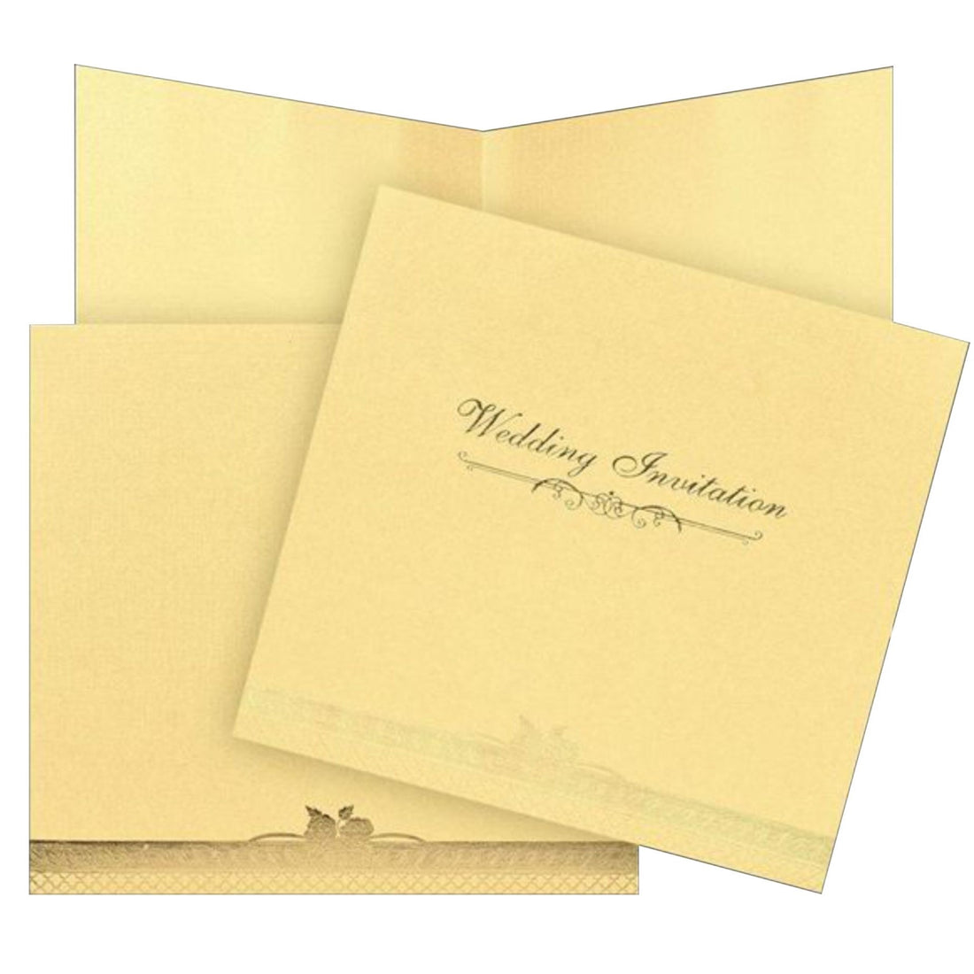 Cream Metallic Wedding Invitation-KNK3366