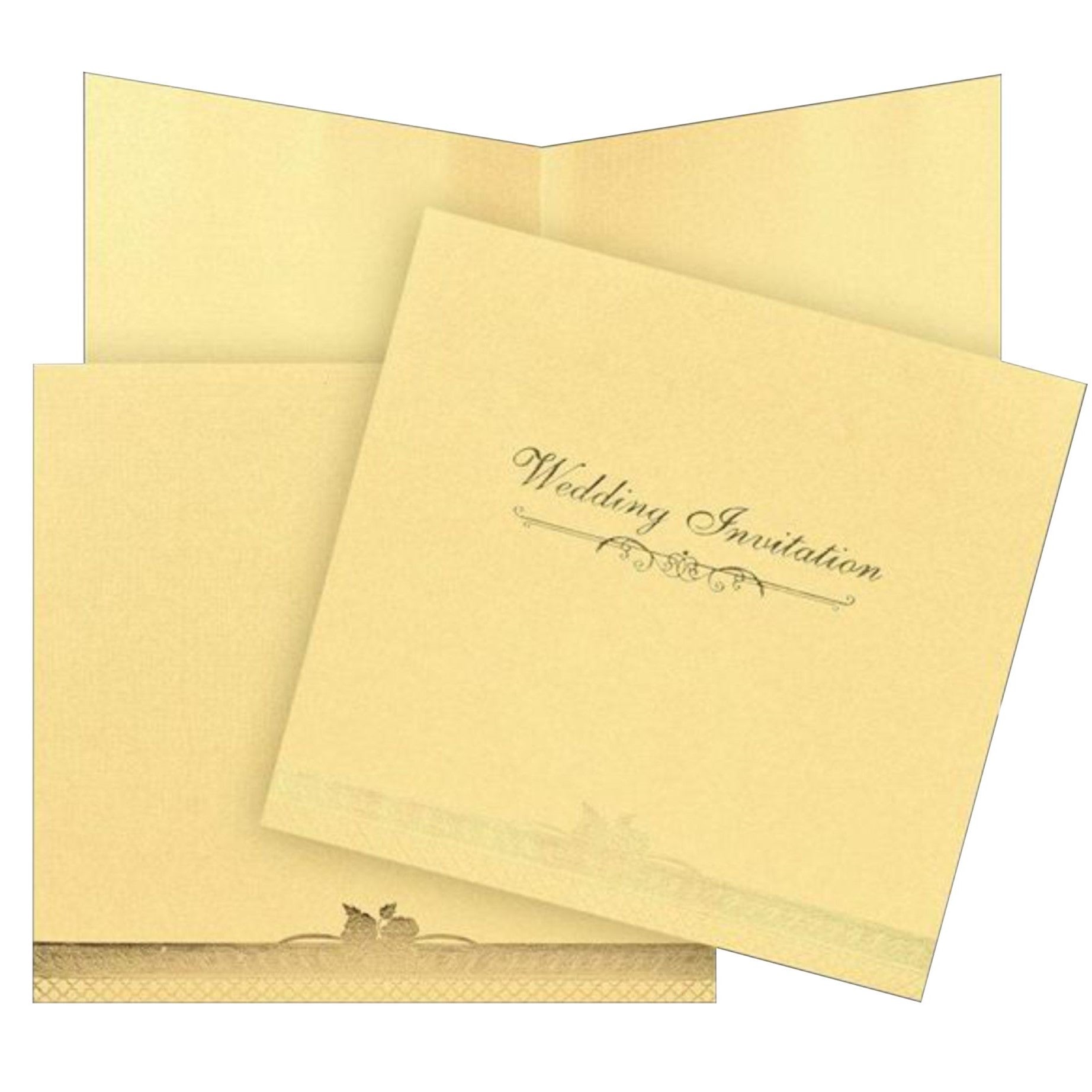 Cream Metallic Wedding Invitation-KNK3366