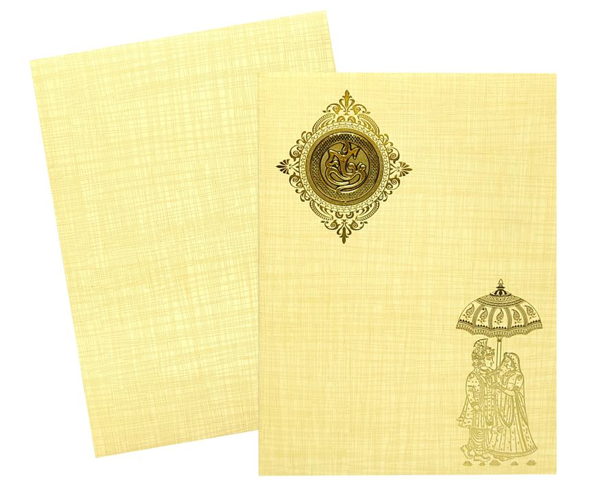 Sandal Metallic Bride And Groom With Ganesha Sticker-KNK7050S-King of Cards