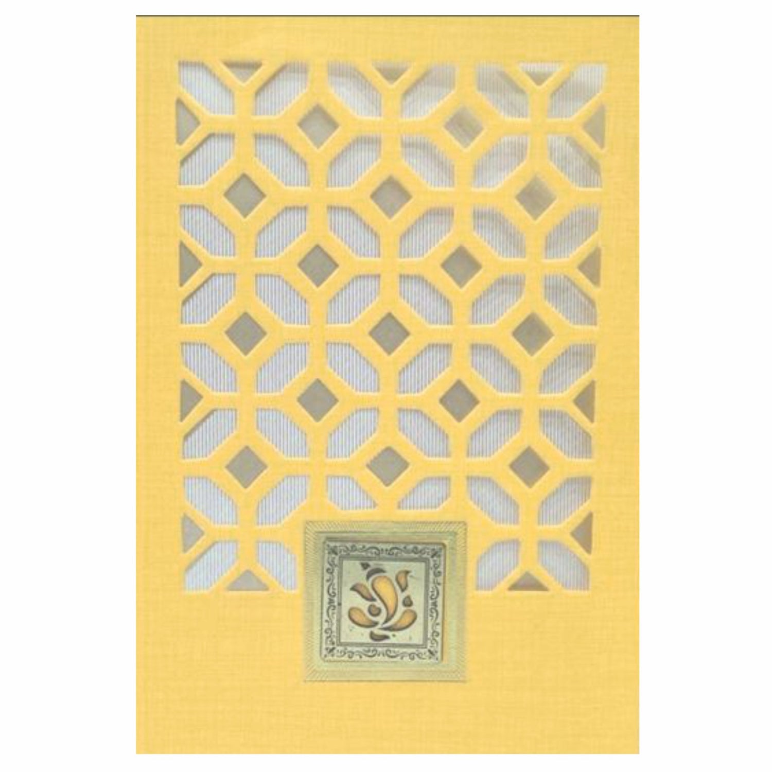 Bright Orange Shading With Ganesha Theme Bag Type Wedding Card-KNCA203O