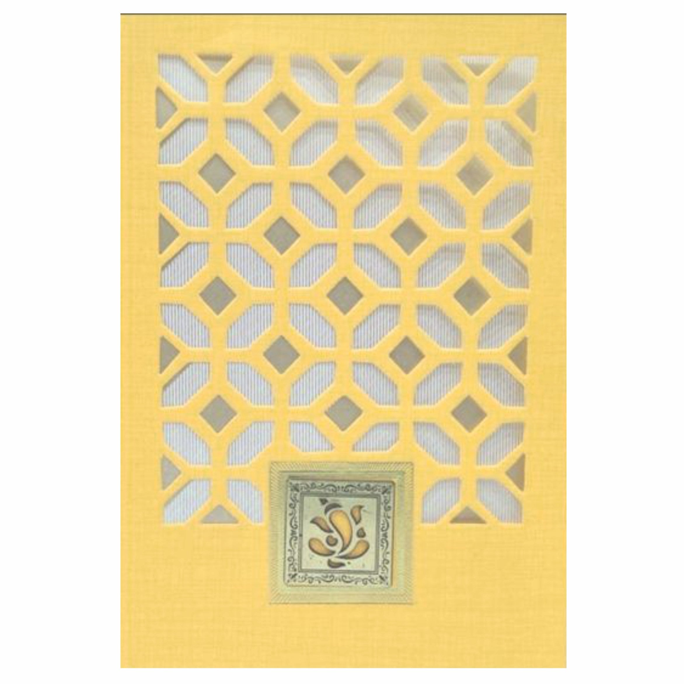 Bright Orange Shading With Ganesha Theme Bag Type Wedding Card-KNCA203O