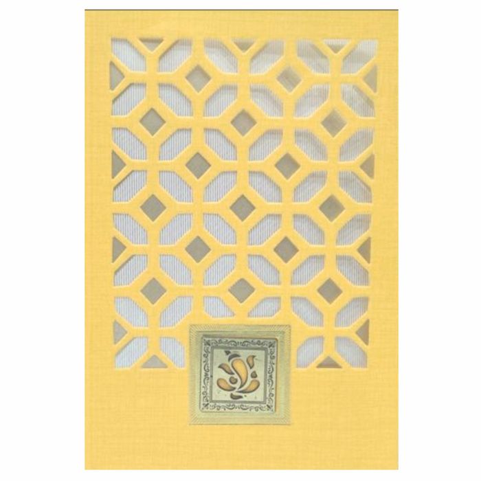 Bright Orange Shading With Ganesha Theme Bag Type Wedding Card-King of Cards