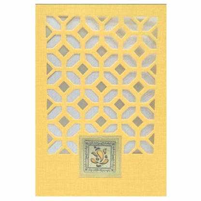 Bright Orange Shading With Ganesha Theme Bag Type Wedding Card-King of Cards