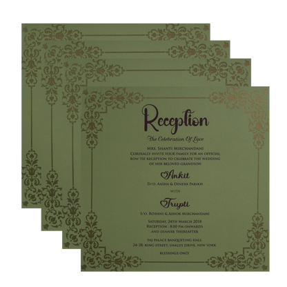 Olive Green MDF Marriage Card-King of Cards
