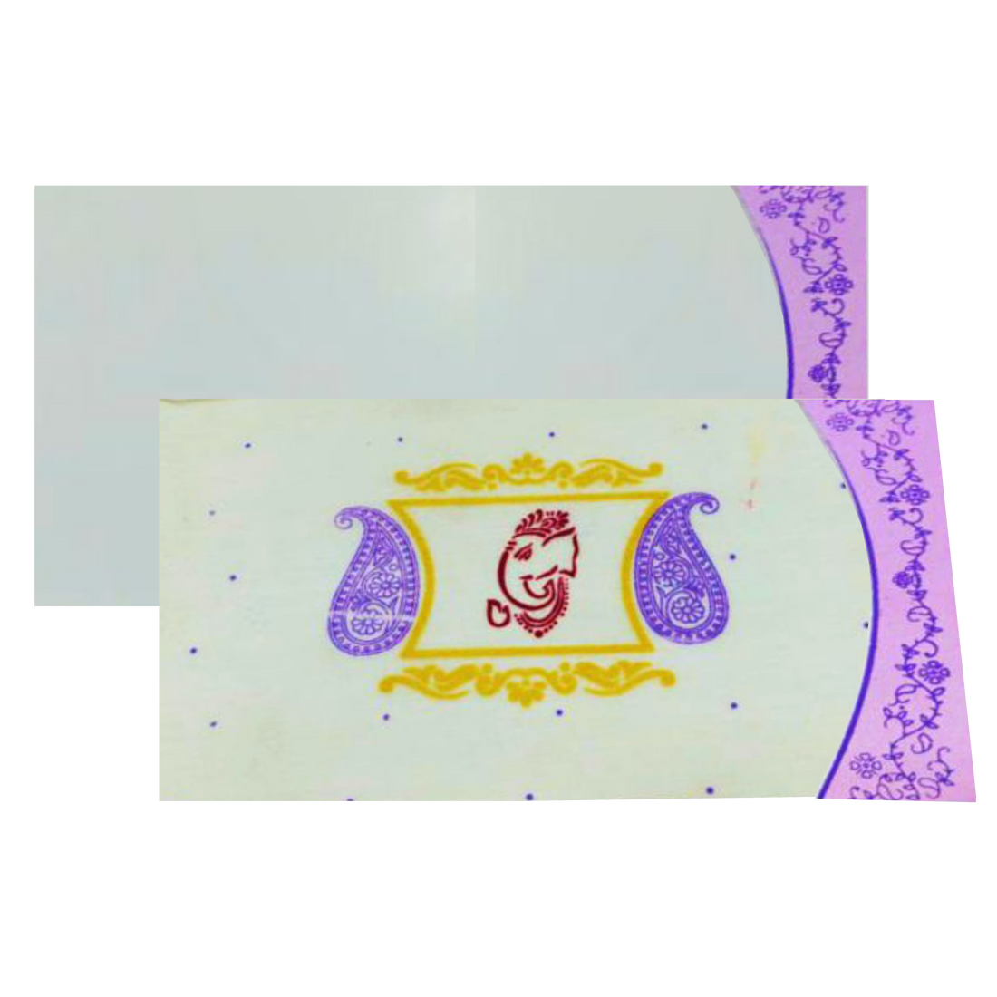 White Single Sheet Ganesha Invite
