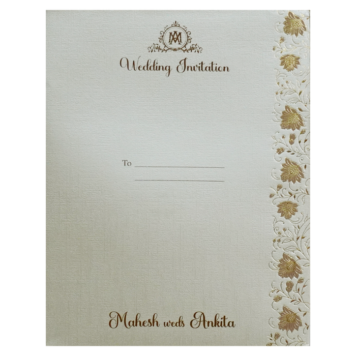 Metallic Light Brown Padded Invitation-King of Cards