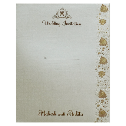 Metallic Light Brown Padded Invitation-King of Cards