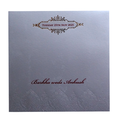 Grey Pattern Wedding Card-King of Cards