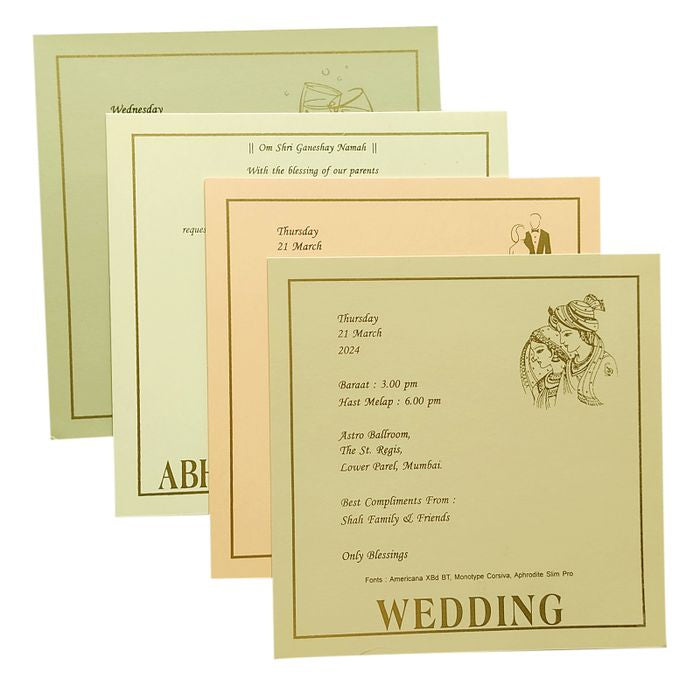 Cream Padded Nameplate Invitation Card-King of Cards