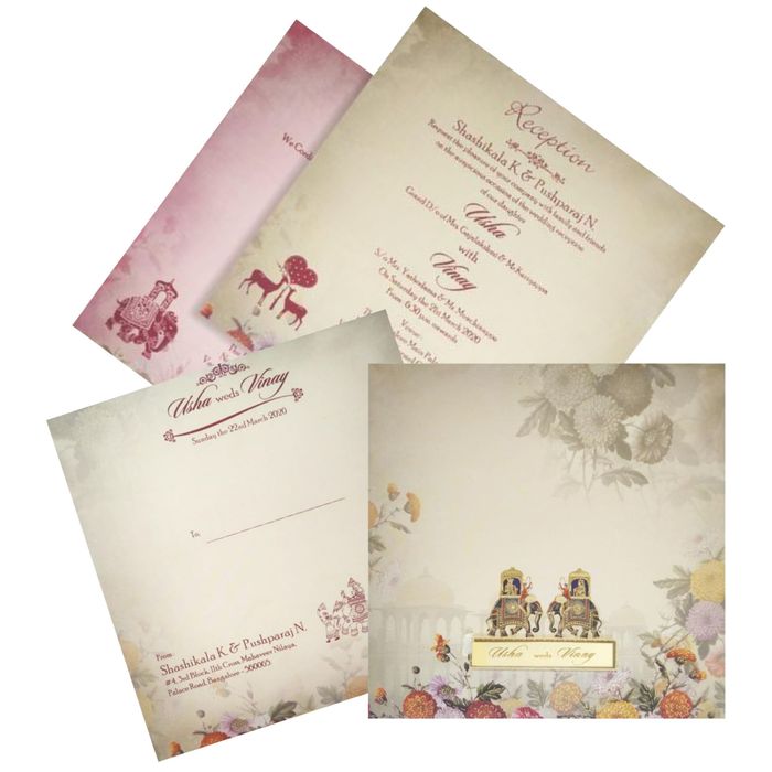 Grey Padded Stiff Board Invitation In Offset-KNPO5503Y-King of Cards