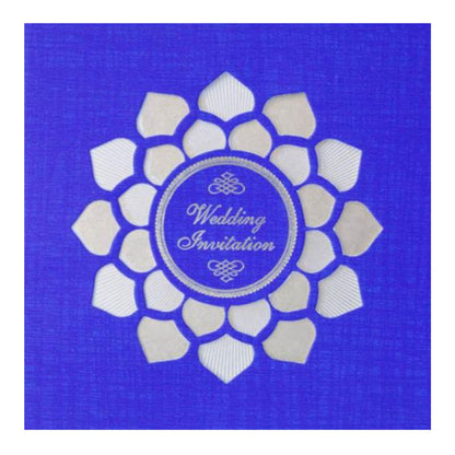 Dashing Blue Shading With Laser Cut Wedding Card - KNW43361-King of Cards
