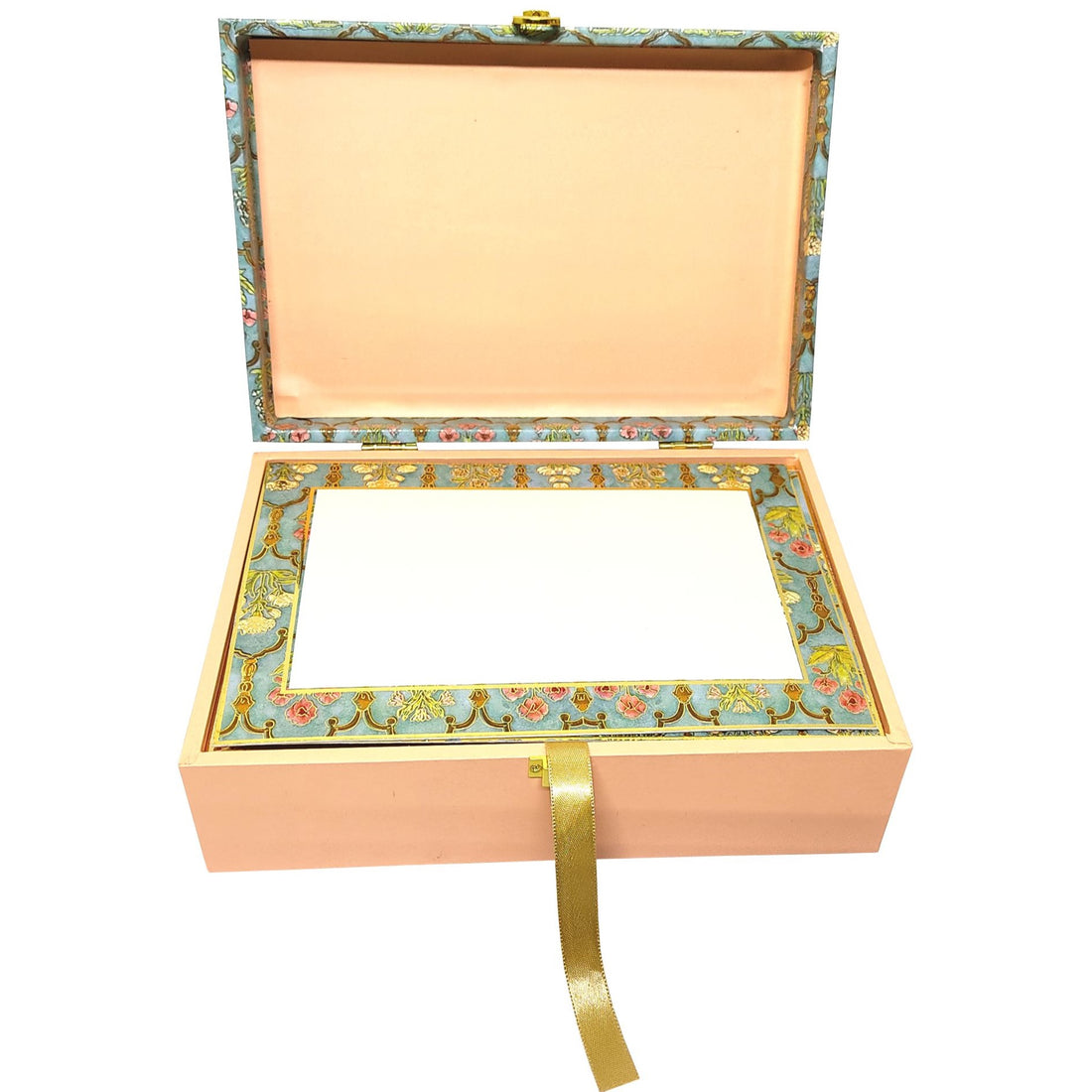 Green Floral Modern Box Invitation-KBX0304-King of Cards