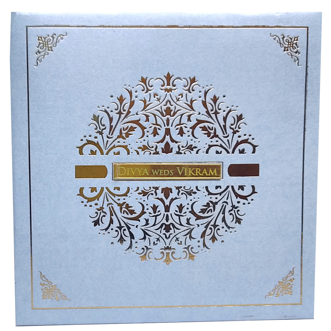 Blue Gold Foiling Design Box Invitation Card-KNK8902B-King of Cards