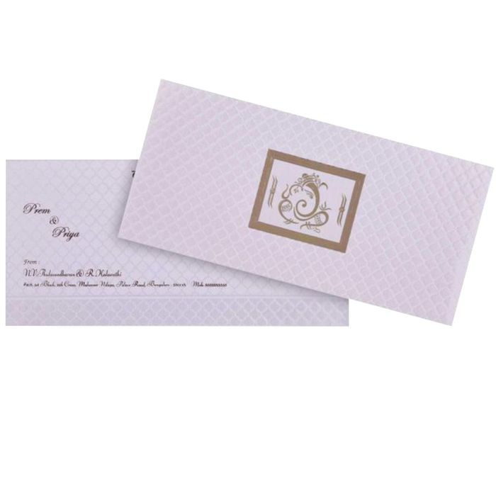 White Ganesha Invitation Card-King of Cards