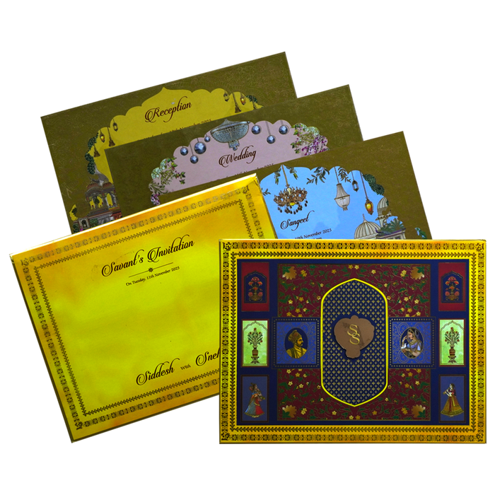 Gold Yellow Padded Invitation-King of Cards