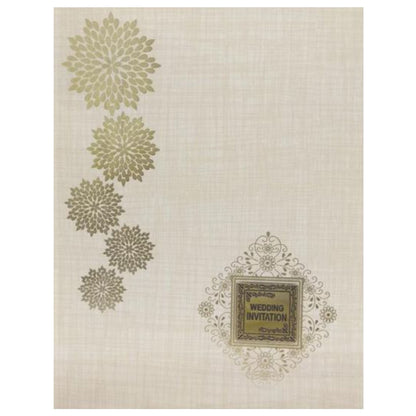 Sandal Metallic Floral Gold Foiling With Square Name Plate-KNK50173