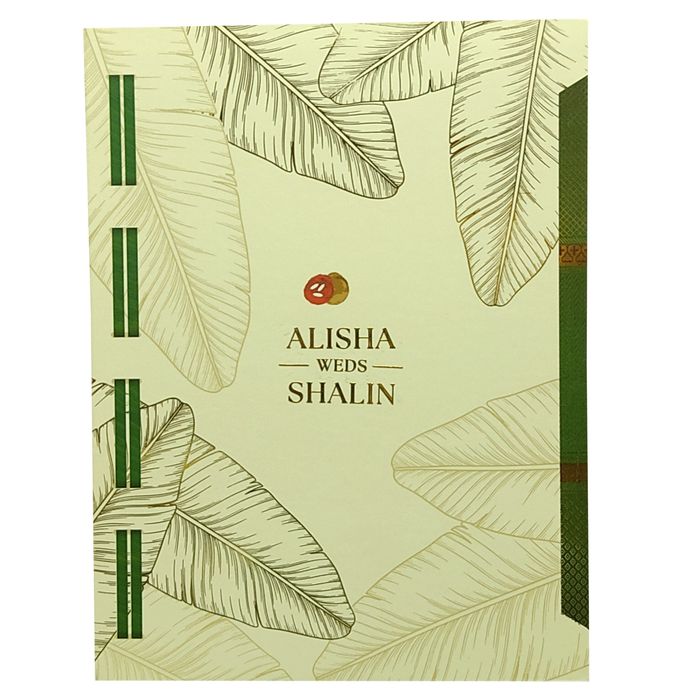 Cream Leaf South Wedding Invitation Card-King of Cards