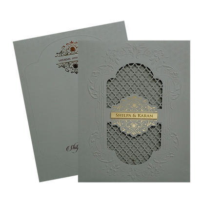 Pink Embossed Wedding Card-KPR09450