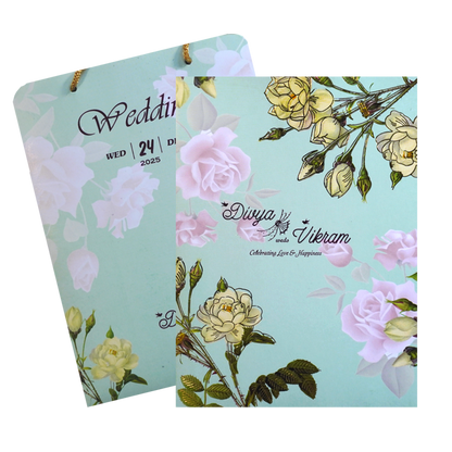 Green Classic Pastel Multicolour Floral Offset Print Design-KNCA206G-King of Cards