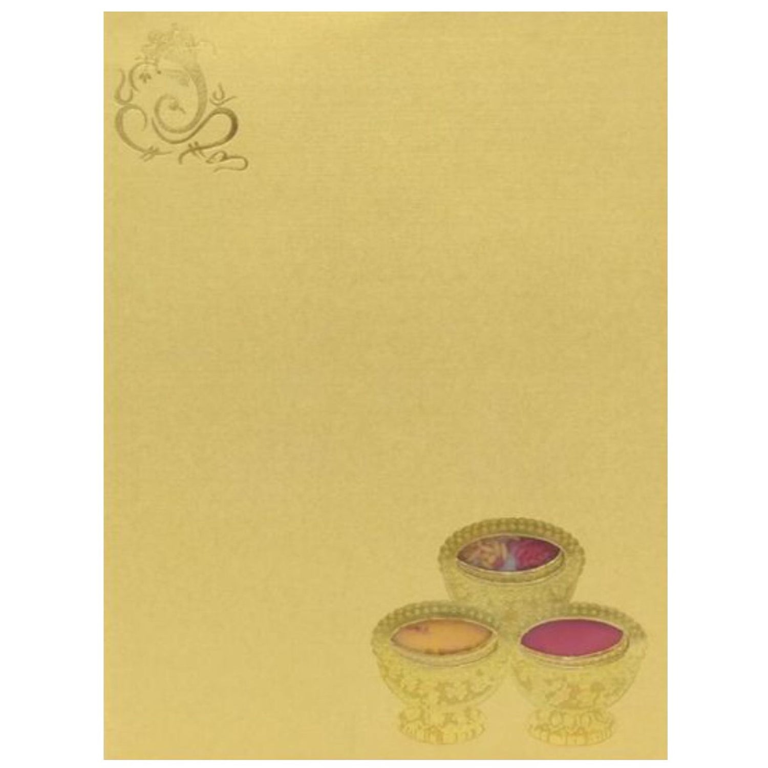 Lovely Light Green Shading With Ganesha Theme Padded Wedding Card - KNK2616