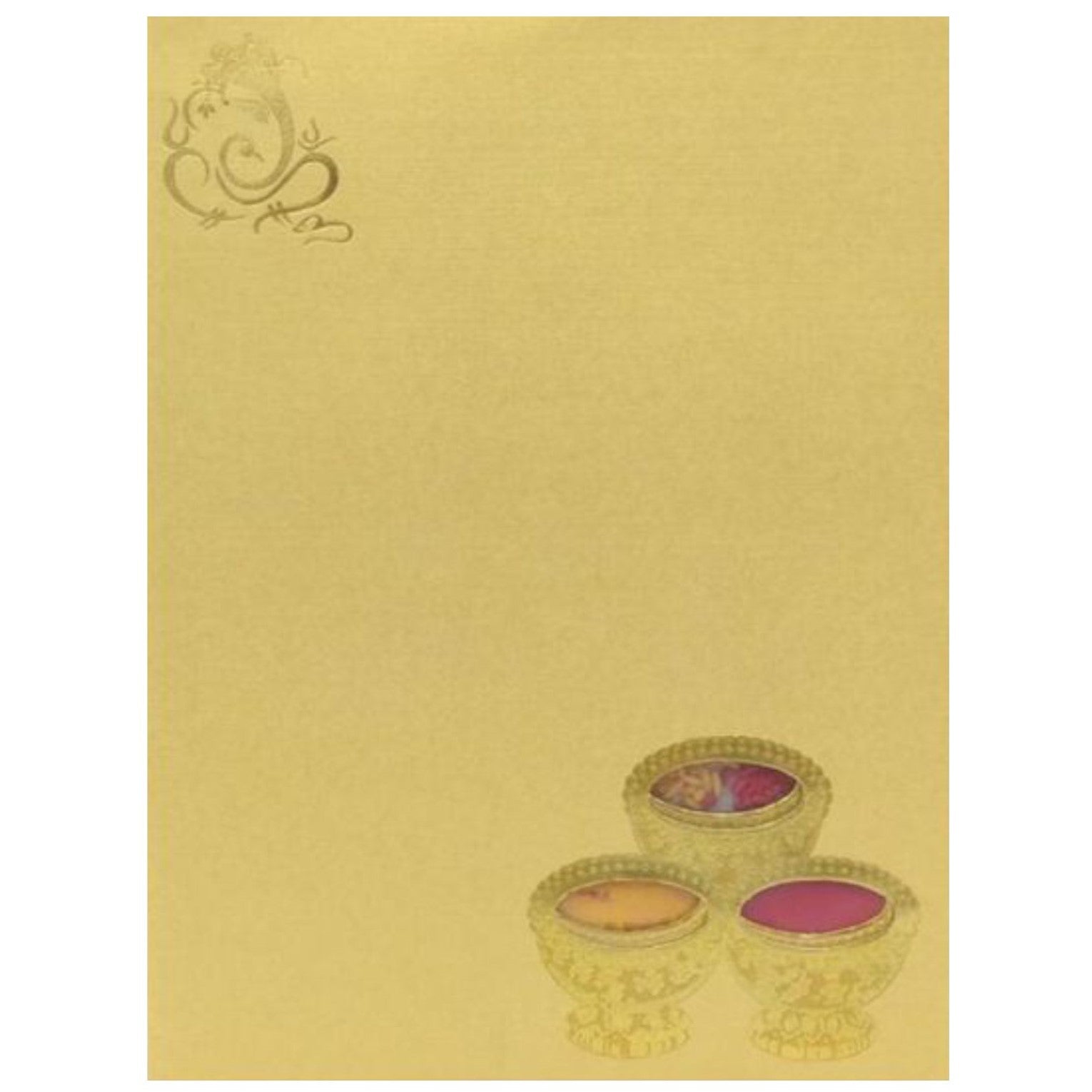 Lovely Light Green Shading With Ganesha Theme Padded Wedding Card - KNK2616