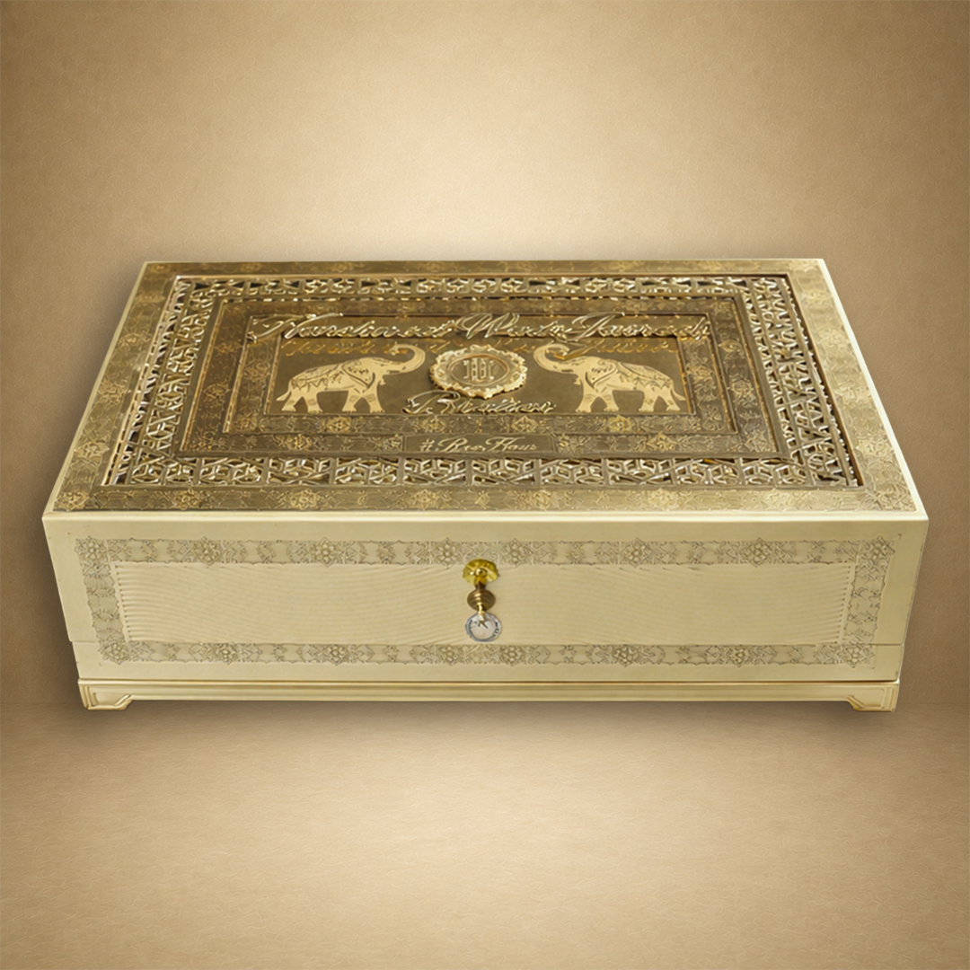 Gold Premium Laser Cut Luxury Invitation Box - KNLW20247