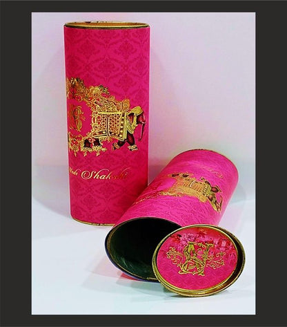 Cream Ultra Premium Box Invitation Card In Elephant Theme-KNKUP001-King of Cards