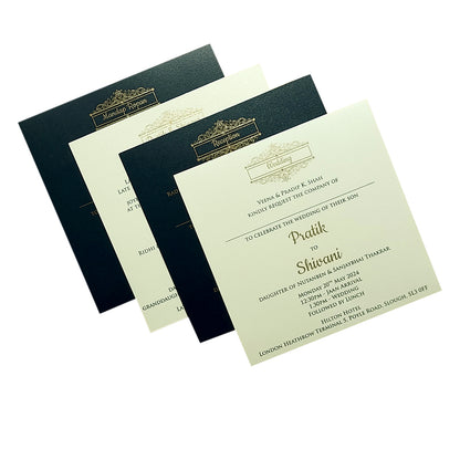 Blue Floral Nameplate Door Invitation Card-King of Cards