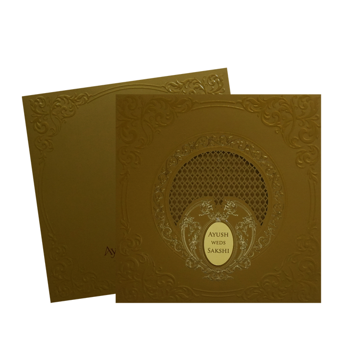 Golden MDF Marriage Card-King of Cards