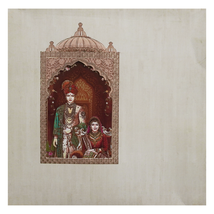 Royal Laser cut with Bride Groom Invitation-King of Cards