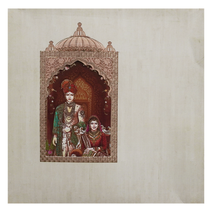 Royal Laser cut with Bride Groom Invitation-King of Cards