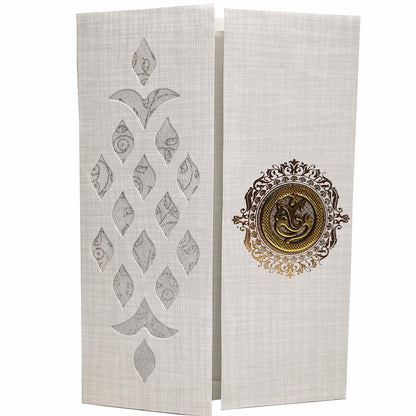 Grey Metallic Door Type Pattern With Die Cut Design-KNCP27GM