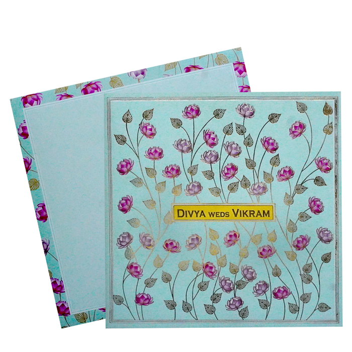 Mint Lotus Wedding Card-King of Cards