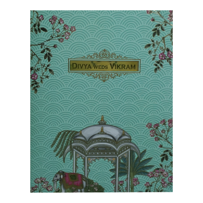 Green Floral Palace Invitation Card-KNKC4077