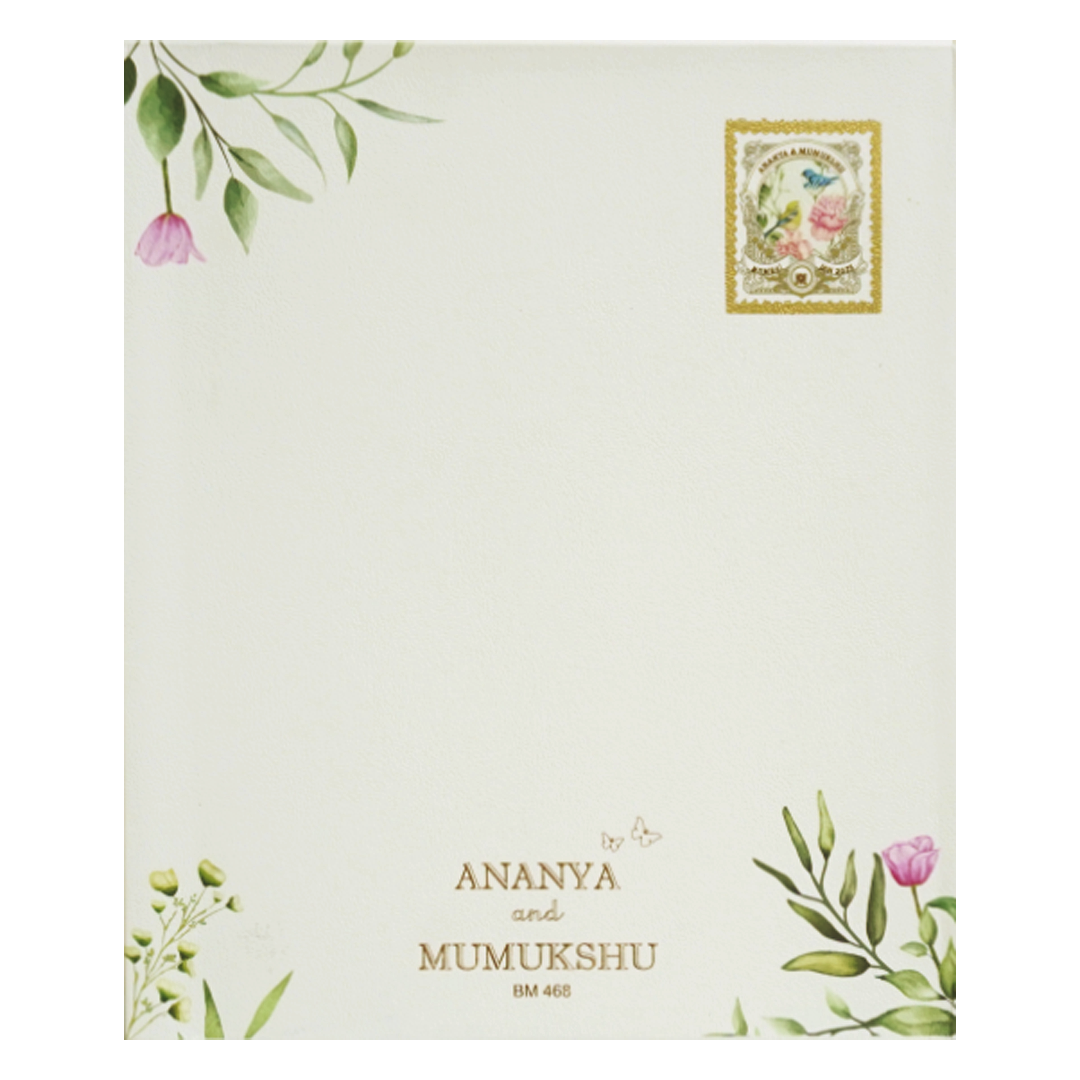 White Tracing Sheet Seal Wedding Card-KBM04680