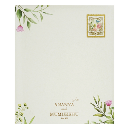 White Tracing Sheet Seal Wedding Card-KBM04680