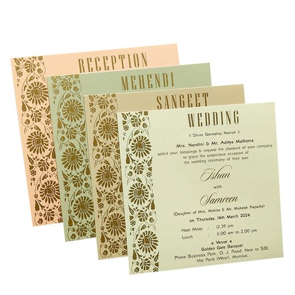 Grey Dot Design Invitation Card-KRC29221