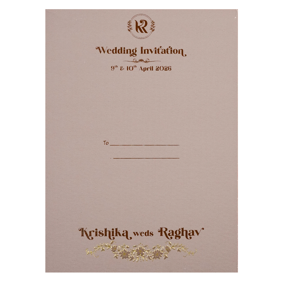 Lavender Gold Arch Floral Padded Wedding Card-KSI64490