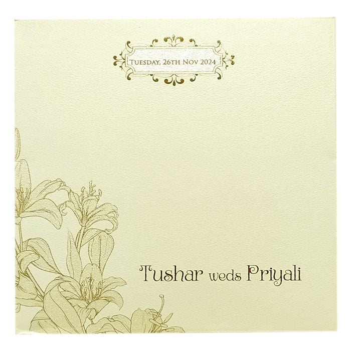 Sliver Cloud Floral Nameplate Invitation Card-King of Cards