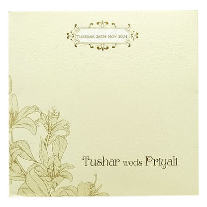 Sliver Cloud Floral Nameplate Invitation Card-King of Cards