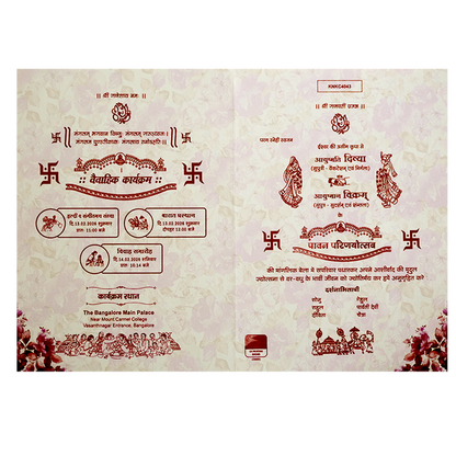 Violet Classic Designer Offset Pastel Print Wedding Invitation-KNKC4043-King of Cards