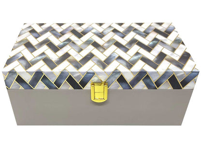 White And Grey Designer Box Invitation-KBX0101-King of Cards