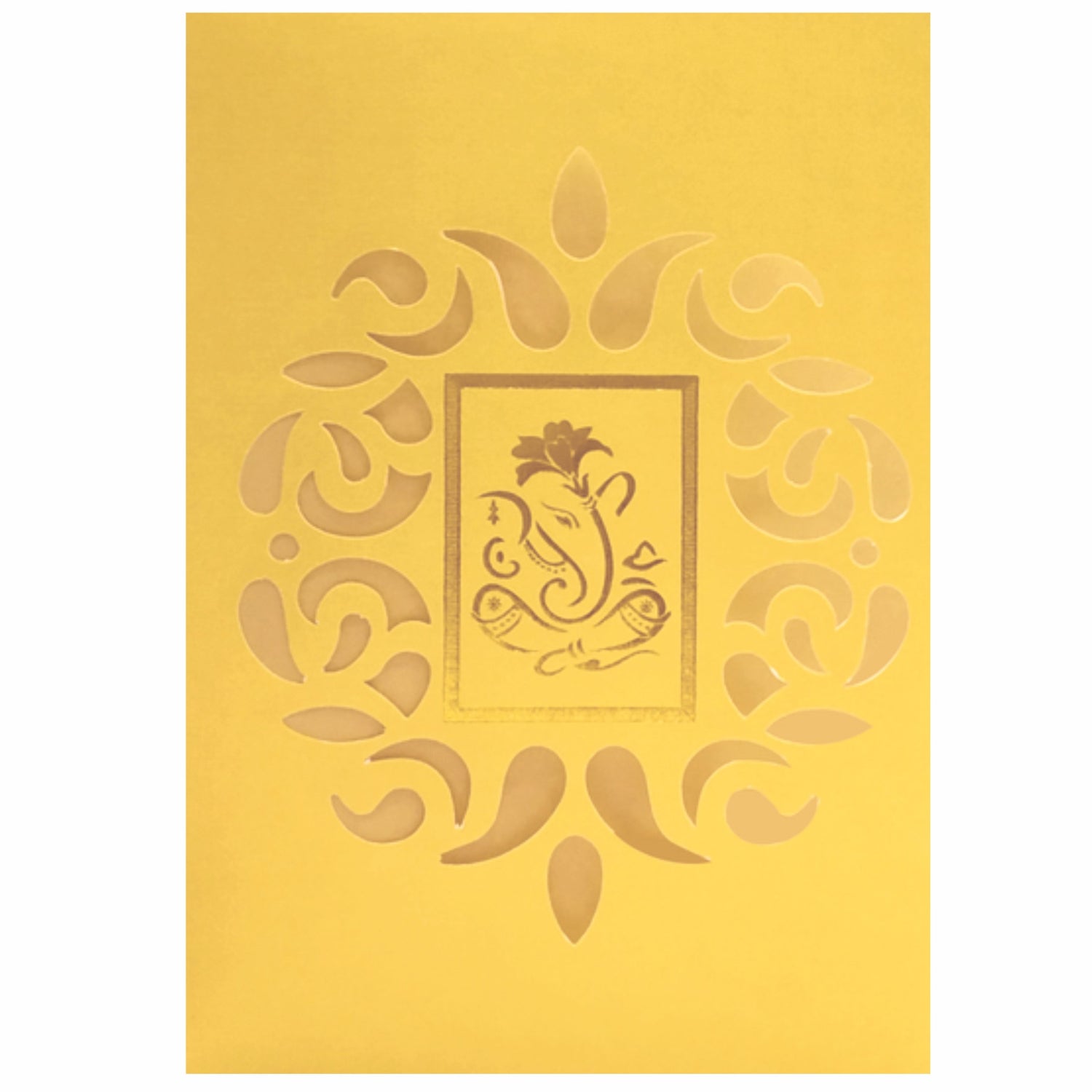 Gold Die Cut Floral Invitation